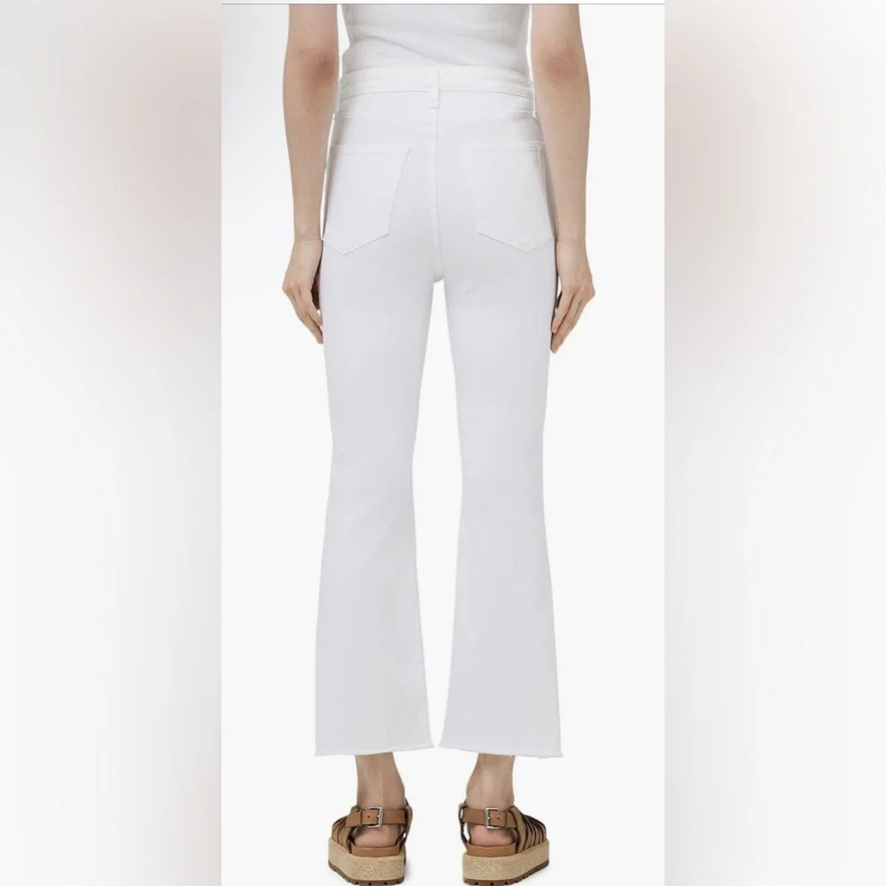 rag & bone Casey Exposed Button High Waist Ankle Flare Jeans (Optic White) - Picture 2 of 13